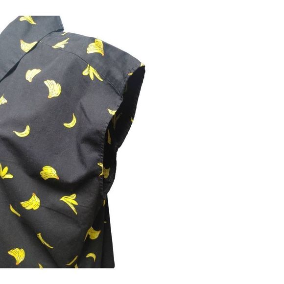 Eloquii Navy Blue Blouse Top Yellow Banana Print 14 - Picture 6 of 8